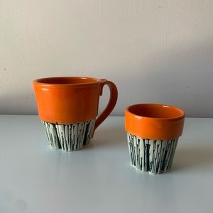 Hand thrown pottery-Clique Mug & Cup-Orange Glaze-Coleman